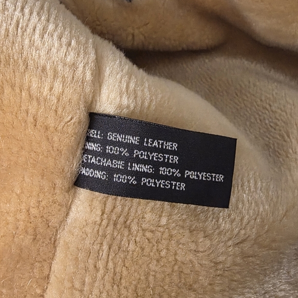 Vilanto Authentic Leather Bomber Jacket Faux Shearling Lined Men’s Large - Picture 10 of 10